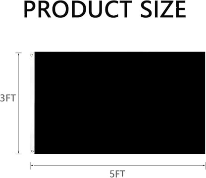 Solid Black Flag 3x5 Ft Blank Black Flags Vivid Color Double Stitched Plain Flag with Brass Grommets