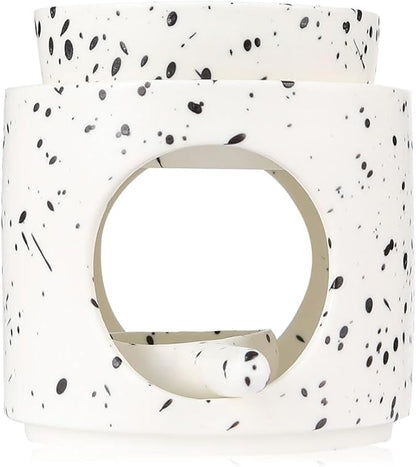 Ceramic Tealight Burner Oil Diffuser Duftlamp with Canlde Holder (Ink Splash)