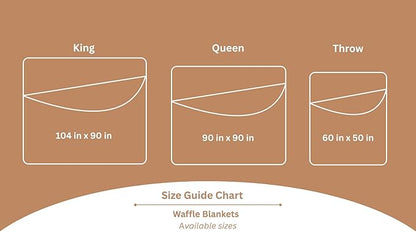 100% Cotton Waffle Blankets for Bed - King (104" x 90") Lightweight, Breathable and Soft, Waffle Weave Blanket for All-Season - Summer, Spring, Winter (White)