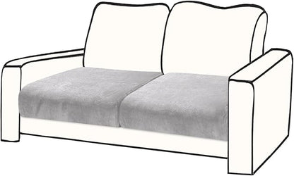 Couch Cushion Cover Velvet 2 Pieces Seat Cushion Cover Stretch LoveSeat Couch Covers Separate Sectional Sofa Slipcovers Furniture Protector (2-Seater or Backrest, Light Grey)