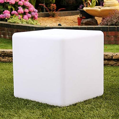 8-Inch LED Dimmable Glow Cube Waterproof Rechargeable Adjustable RGB Color Changing with Remote Control, Sensory Toys for Kids, Night Light Indoor Outdoor Decorative Lighting