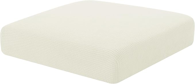 Hokway Couch Cushion Slipcovers Small Stretch Reversible Cushion Protector Slipcovers Sofa Cushion Protector Covers(Creamwhite, Small)