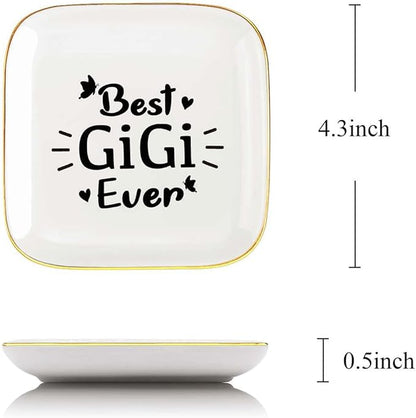 Gigi Jewelry Dish Ring Tray Plate,Best Gigi Ever Gifts for Grandma,Unique Gigi Birthday Christmas Meaningful Gifts for Grandma from Grandchild