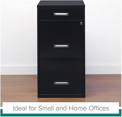 Scranton & Co Set of 2 18" D 3-Drawer Metal Filing Cabinet with Pencil Drawer