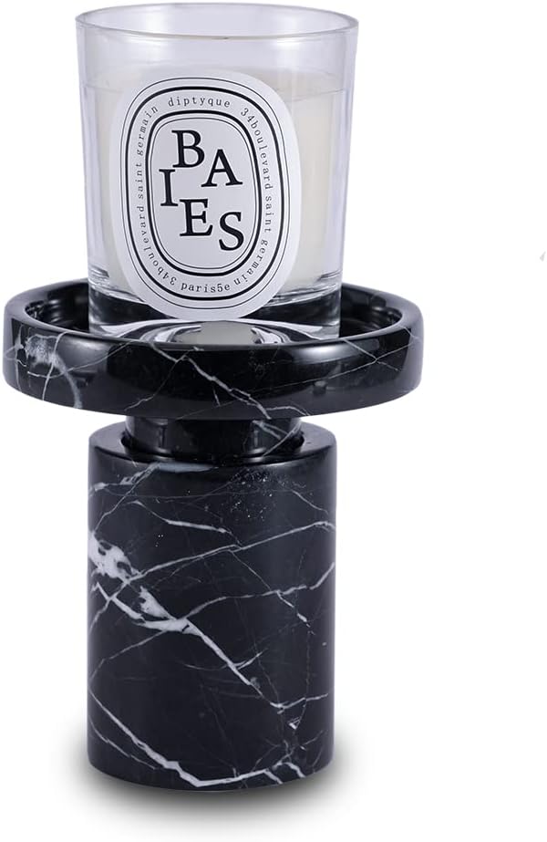 Candle Holder Real Luxurious Natural Marble Candlestick Holder for Wedding Dinning Party, Candle Stand for Scented Candle, Candlestick, Taper Candle Pillar Candle, Tealight Candles (B Style)