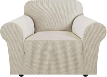 H.VERSAILTEX Armchair Cover High Stretch Sofa Slipcover 1 Piece Couch Covers for Dogs Sofa Durable Spandex Fabric Non Skid Machine Washable(Armchair 31"-40", Island Fossi)