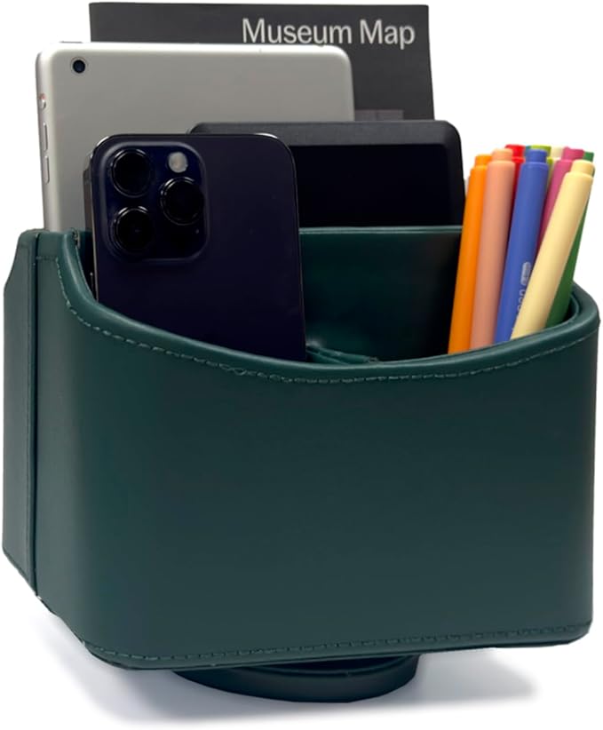 UnionBasic Rotating Desk Organizer, 360 Degree Desk Spinning Caddy, Desktop TV Guide/Mail/Media/Remote Controller Holder Organizer, Vintage Green