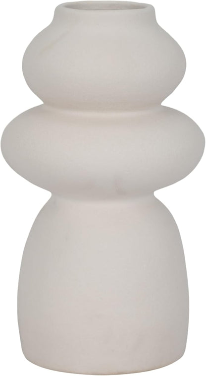 Ceramic Vase for Stylish Home Decor – Elegant Flower Vase for Any House, Bedroom, Office, Living Room, and Tabletop Decor – Timeless and Charming Room Accent Piece – 12", Ivory