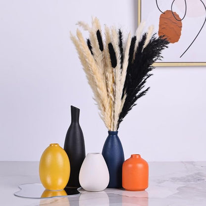 Colorful Ceramic Bud Vases Set of 5 - Modern Yellow, Orange, Blue Small Vases for Home Decor - Ideal for Living Room, Kitchen, Office, Bathroom, Mantle, Entrance, Farmhouse & Coffee Table Decorations