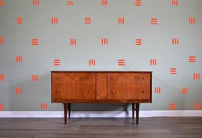 120pcs Modern Line Wall Stickers Boho Nursery Kids Living Room Scandinavian Home Décor Self-Adhesive Murals Vinyo DIY Gift YT5037 (Orange)