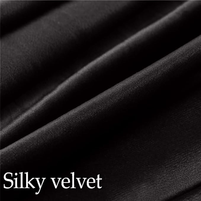lalaLOOM Velvet Throw Pillow Covers, Set of 2, 18x18 Decorative Square Pillows Home Decor, Soft Accent Cases, Silky Machine Washable Pillowcases for Sofa, Couch, Bedroom, Living Room, Jet Black