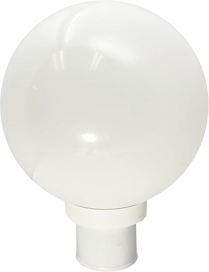 KASTLITE Lamp Post Globe Combo Lighting Fixture | 10" White Acrylic Lens with White Fitter & Twist Lock Mounting | Fits 3" Diameter Posts (Not Included) | Comes with with 5000K LED Bulb
