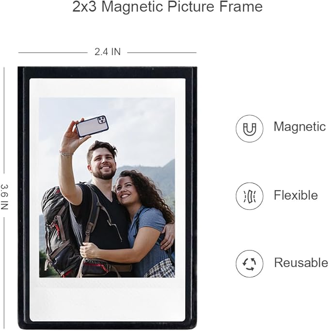 Orga'Neat 2x3 Magnetic Photo Frame Refrigerator for Fujifilm Instax Mini Instant Film, Magnet Picture Frames for Fridge Small Picture Holder for 8.6cm*5.4cm Picture -30 Pack