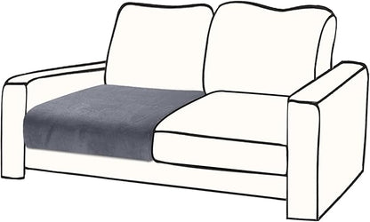 Couch Cushion Cover Velvet 1 Piece Seat Cushion Cover Stretch Armchair Cover Separate Sectional Sofa Slipcovers Furniture Protector (1-Seater or Sofa Backrest, Dark Grey)