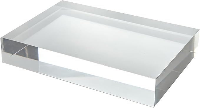 CiaoHER 2in Thickness Solid Acrylic Cube Display Block Clear Polished Pedestal Stand Riser Solid Base 2" x 8" x 12", 1 Pack