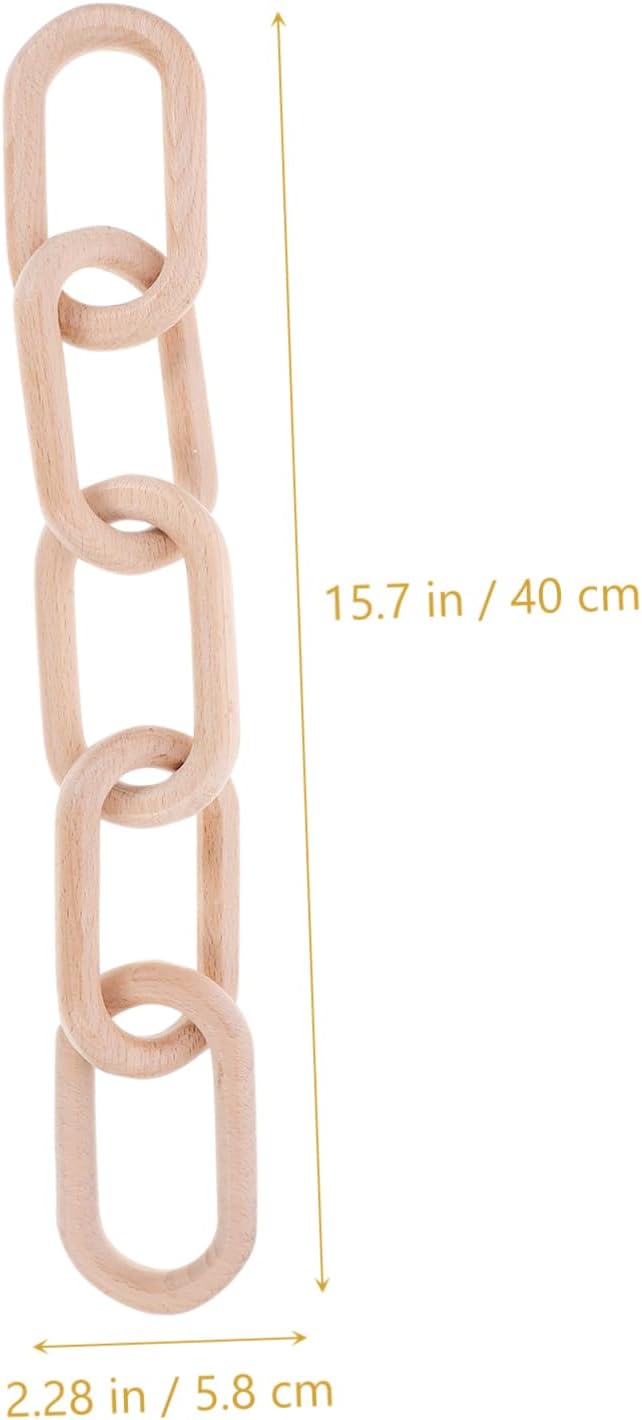 Wood Chain Link Decoration Minimalist Table Decor for Living Room Dining Table Rustic Design for Home Office and Special Occasions