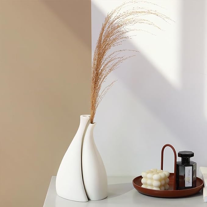 Nordic Style Ceramic Vase, Minimalist Design (Pack of 2)