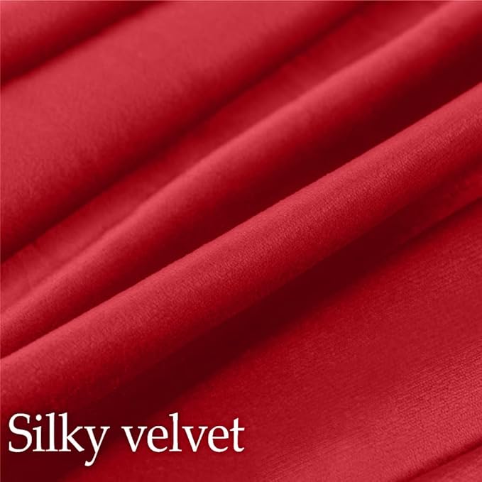 lalaLOOM Velvet Throw Pillow Covers, Set of 2, 24x24 Decorative Square Pillows Home Decor, Soft Accent Cases, Silky Machine Washable Pillowcases for Sofa, Couch, Bedroom, Living Room, Ruby Red