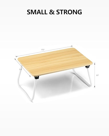 Portable Lap Desk Bed Desk Lap Table Bed Table, Laptop Stand Breakfast Serving Tray, Foldable & Lightweight Mini Table, Lap Tablet Desk for Sofa Couch Floor - - Wood