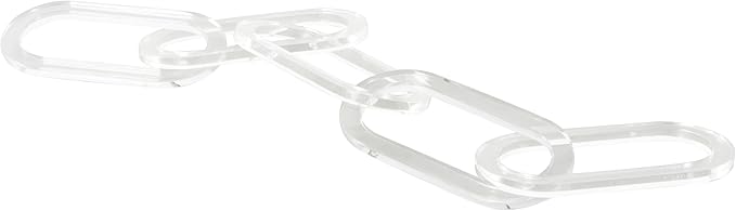 Deco 79 Acrylic Plastic Chain Decorative Sculpture Oval 5 Link Home Decor Statue, Accent Figurine 27" x 0" x 4", Clear