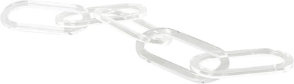 Deco 79 Acrylic Plastic Chain Decorative Sculpture Oval 5 Link Home Decor Statue, Accent Figurine 27" x 0" x 4", Clear