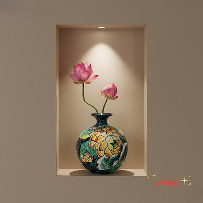 Handmade Mosaic Ceramic Vase – Lotus Design – 25 cm (9.8 in) – Home Décor – Heritage T&T Mosaic Collection – Bat Trang Vietnam