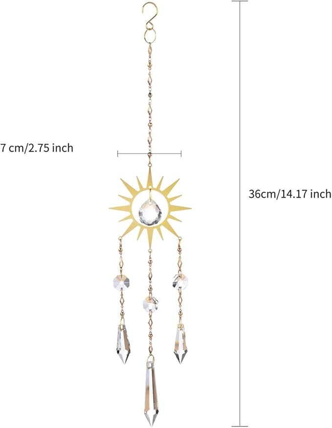 Hanging Crystal Suncatchers for Indoor Windows Prism Sun Light Catchers Celestial Rainbow Maker