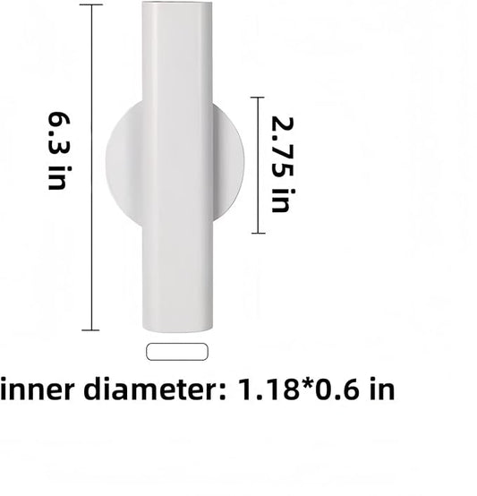 Self Adhesive Wall Vase Metal Tube Decoration Holder Used to Display Dried Flower, Faux Flowers, Fake Flowers, Also Suitable for Cemetery Memorial Decoration (2 Pcs White)