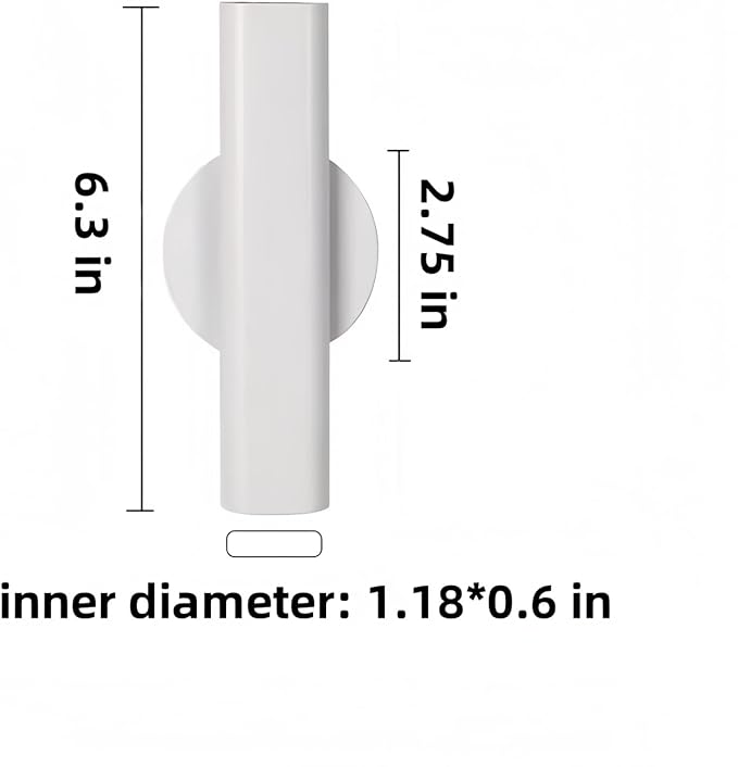 Self Adhesive Wall Vase Metal Tube Decoration Holder Used to Display Dried Flower, Faux Flowers, Fake Flowers, Also Suitable for Cemetery Memorial Decoration (1 Pcs White)