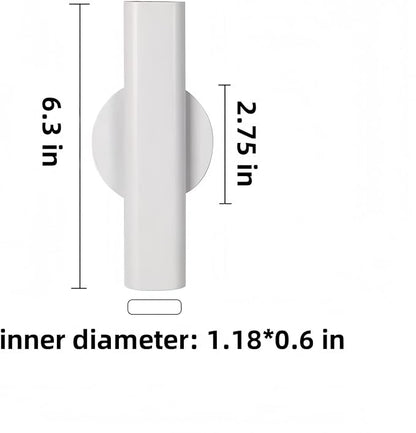 Self Adhesive Wall Vase Metal Tube Decoration Holder Used to Display Dried Flower, Faux Flowers, Fake Flowers, Also Suitable for Cemetery Memorial Decoration (1 Pcs White)