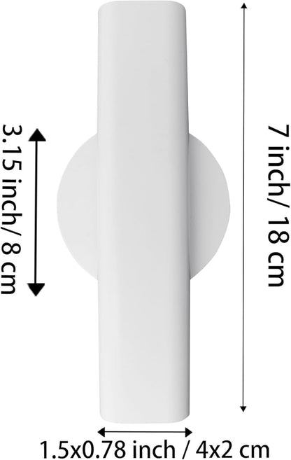 7" Wall-Mounted Flower Tube, Top/Bottom Open Vase, Wall Metal Flower Tube Decoration Holder for Flower Display, Home Office Living Room Bedroom Decoration with Adhesive Material, 2pcs(White)