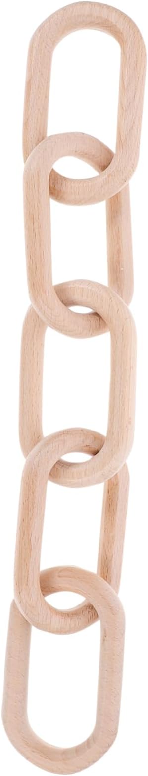 DOITOOL Rustic Link Chain Decor Wall Table Ornament Minimalist Home Accent for Living Room Birthdays Housewarming Natural Wood Sculptures
