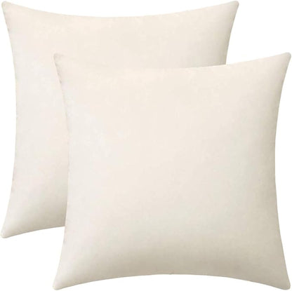 Jeneoo Comfy Soft Thick Velvet Throw Pillow Cases for Sofa Couch, Decorative Solid Square Cushion Covers for Bedroom Car (Off White, 18 x 18 Inches, 2 Pieces