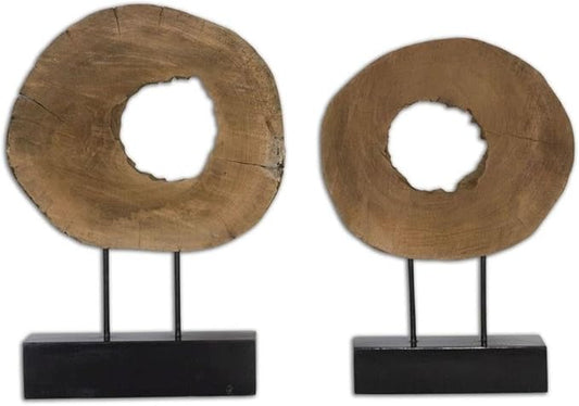 Uttermost Ashlea 2-Piece Mango Wood Log Sculpture Set