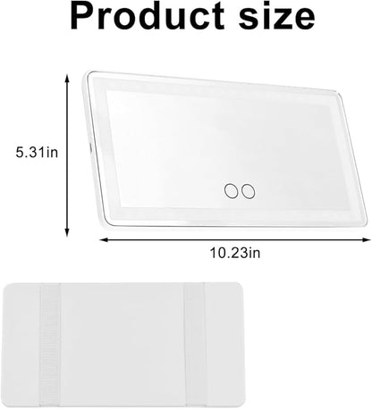 LED Car Sun Visor Vanity Mirror, Dimmable Rechargeable Vehicle Touch Screen Cosmetic Mirror with 3 Light Modes & 60LEDs, Auto Interior Rear View Makeup Accessories, Universal Fit (White)