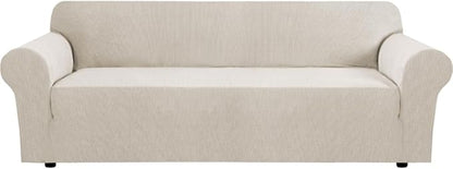 H.VERSAILTEX Stretch Extra Large Sofa Covers Sofa Slipcovers for Living Room Feature Thick Checked Jacquard Fabric with Elastic Bottom, Sofa X-Large - Island Fossi