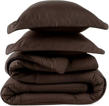 PeachSkinSheets Night Sweats: The Original 1500TC Soft Super Full/XL Full Oversized Comforter Set Chocolate