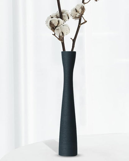 16.5 Inch Tall Skinny Ceramic Flower Vase, Dark Gray, 100% Handmade, Excellent Quality, Ideal for Home Decoration, Wedding, Birthday, Event, Centerpiece, Table, Floor Vase