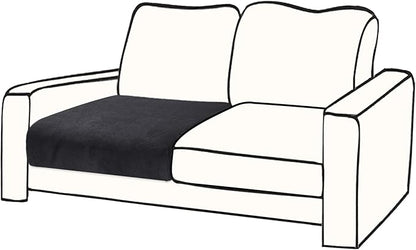 Couch Cushion Cover Velvet 1 Piece Seat Cushion Cover Stretch Armchair Cover Separate Sectional Sofa Slipcovers Furniture Protector (1-Seater or Sofa Backrest, Black)