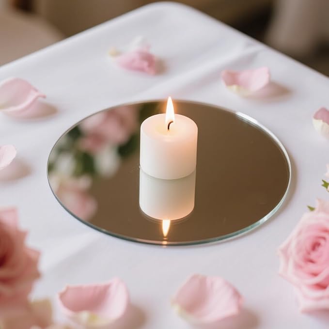 10PCS Small Round Mirrors for Centerpieces, 6inch Circle Mirror Centerpieces for Tables, Small Mirror Tiles for Wall Table Wedding Centerpiece Mirrors Plates for Candle Tray Decorations DIY Craft