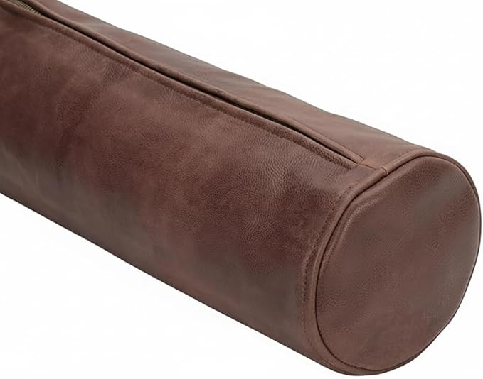 Leather Cylindrical Cushion Cover – 100% Lambskin Round Bolster Pillow Cover | Handmade Ergonomic Roll for Head, Neck & Back | Decorative Home & Sofa Accessory (14" x 5")