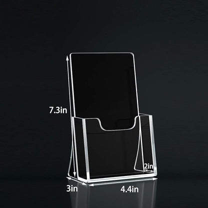 HIIMIEI 2 Pack 4 inch Wide Acrylic Brochure Holders for Pamphlets, Cards, Brochures, Magazines, Literature, Pamphlets Display Stand for Countertop