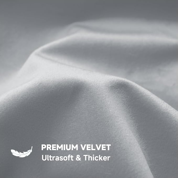 QUORGVES Light Grey Velvet Pillow Covers 20x20 Inch Set of 2, Soft Solid Decorative Square Throw Pillow Covers, Decor Cushion Covers for Bed Sofa Couch Bedroom Living Room - Light Gray