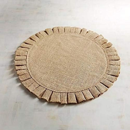 Handmade Round Table Placemats - Vintage Mats for Parties, Dining Table, Coasters - Decorative Placemats - 100% Jute Natural Fibers - Pack of 4-14’’ Diameter - Natural Jute – The Home Talk Store