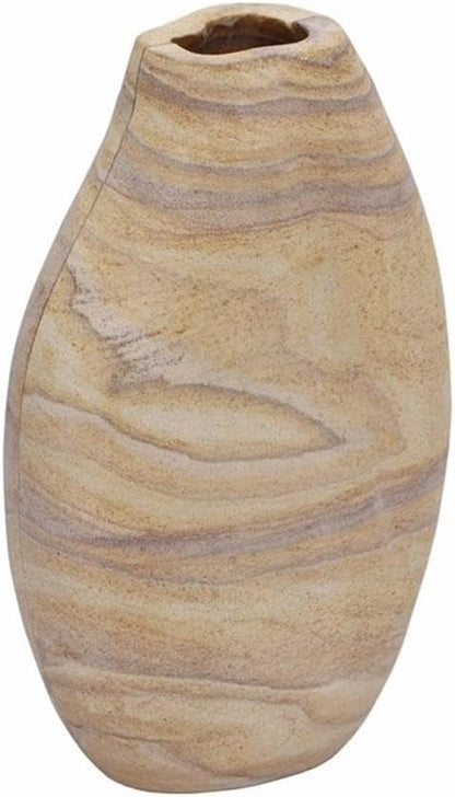 Pemberly Row Handmade Modern/Contemporary Sandstone Curved Vase