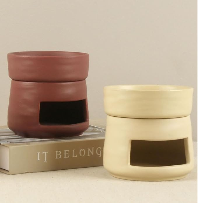 Ceramic Essential Oil Burner Tealight Candle Holder Decorative Aroma Diffuser Separable White
