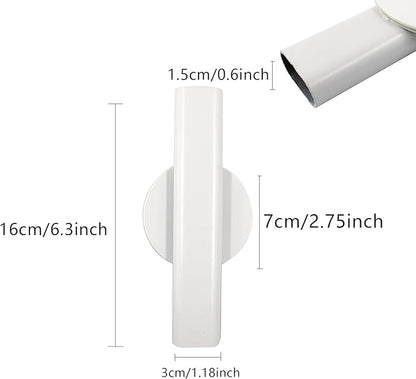 6.3" Wall-Mounted Flower Tube, Top/Bottom Open Vase, Adhesive Metal Flower Open Tube Decoration Holder for Flower Display, Home Office Living Room Bedroom Decoration, 2pcs(White)