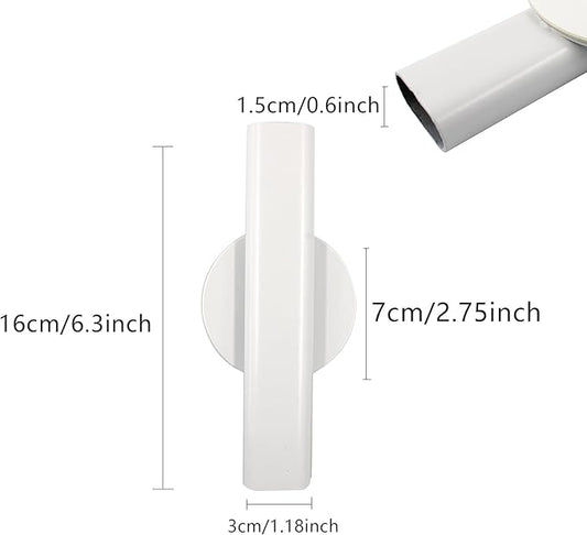 6.3" Wall-Mounted Flower Tube, Top/Bottom Open Vase, Adhesive Metal Flower Open Tube Decoration Holder for Flower Display, Home Office Living Room Bedroom Decoration, 2pcs(White)