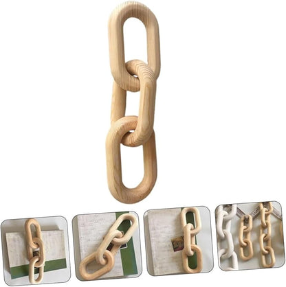 STOBOK Minimalist Decor Wooden Chain Link Decor Wood Knot Decoration Home Wall Decorations
