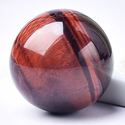 6-7CM/2.36-2.76inch Natural Crystal Red Tiger Eye Ball Quartz Massage Polished Spheres Reiki Healing Exquisite Room Decor Rock Ball Souvenirs Gift(Red Tige Eye, 60-70mm)